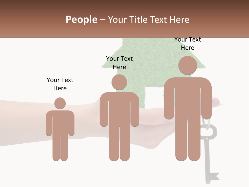 A Person Holding A Key To A Green House PowerPoint Template