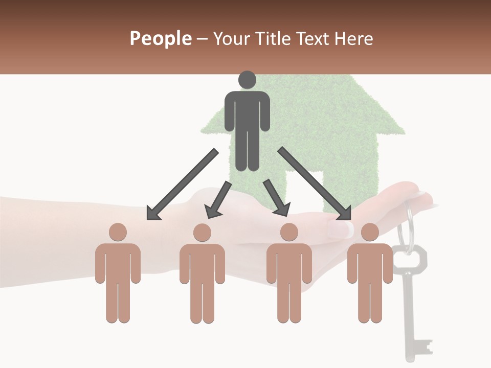 A Person Holding A Key To A Green House PowerPoint Template