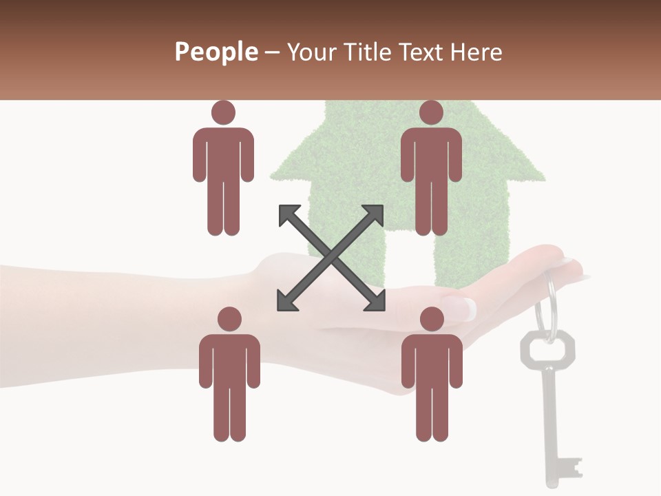 A Person Holding A Key To A Green House PowerPoint Template