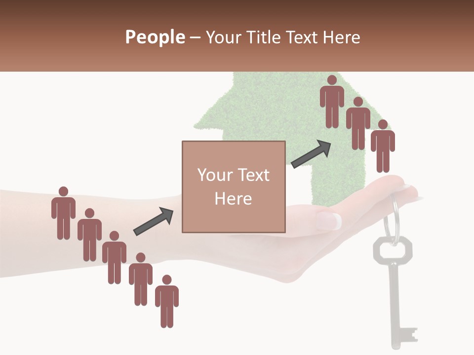A Person Holding A Key To A Green House PowerPoint Template
