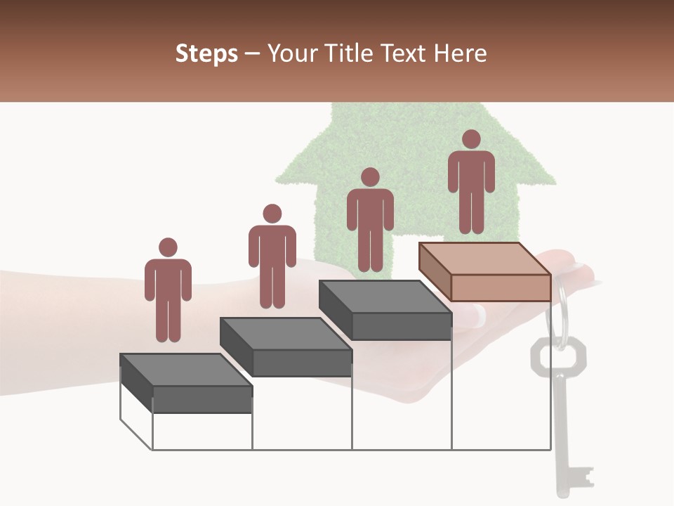 A Person Holding A Key To A Green House PowerPoint Template