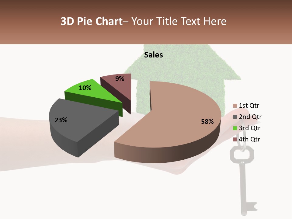 A Person Holding A Key To A Green House PowerPoint Template