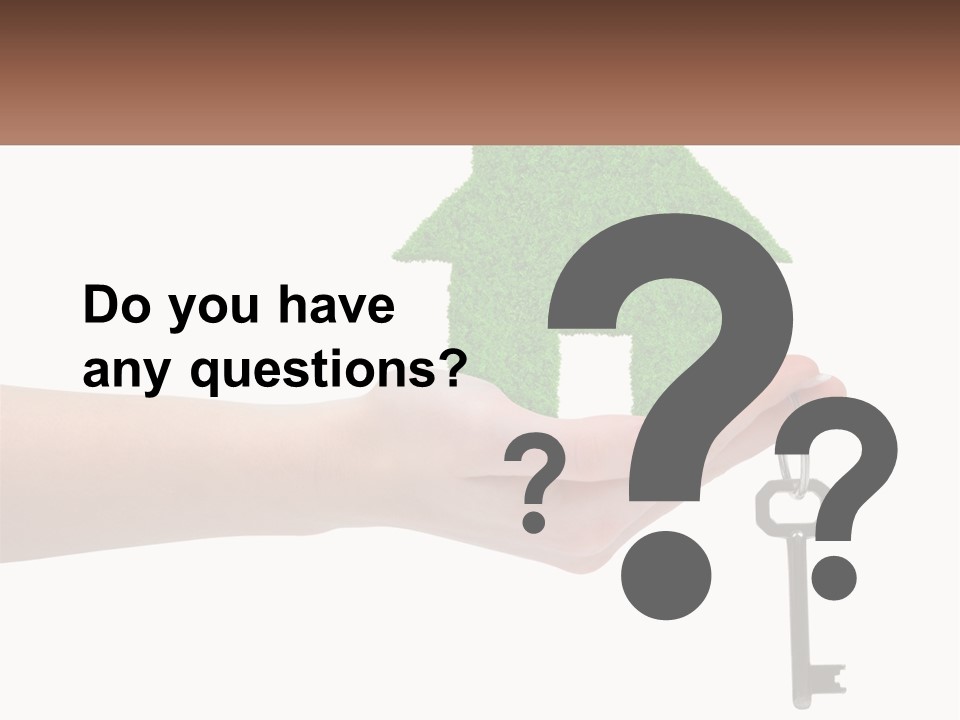 A Person Holding A Key To A Green House PowerPoint Template