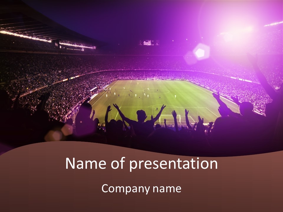 A Soccer Stadium With Fans In The Stands PowerPoint Template