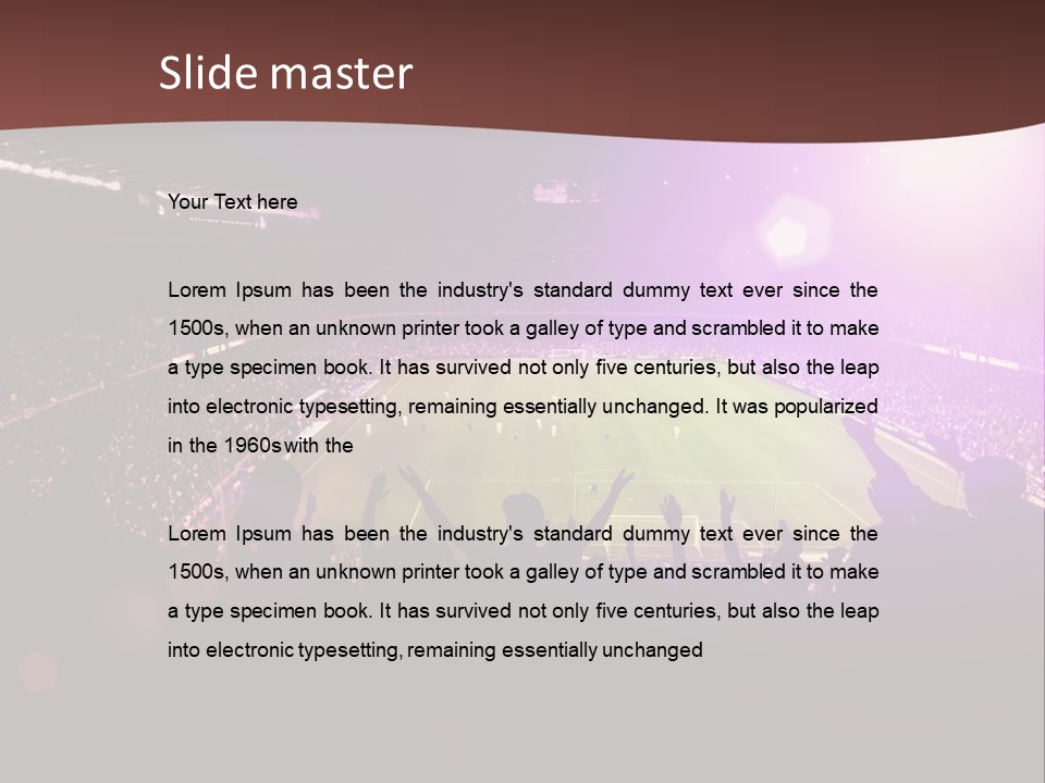 A Soccer Stadium With Fans In The Stands PowerPoint Template