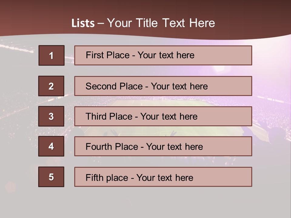 A Soccer Stadium With Fans In The Stands PowerPoint Template