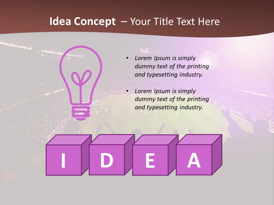 A Soccer Stadium With Fans In The Stands PowerPoint Template