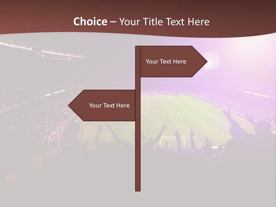 A Soccer Stadium With Fans In The Stands PowerPoint Template
