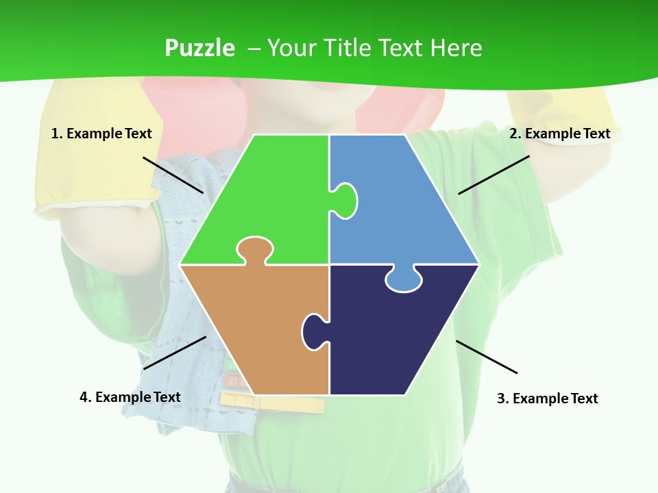 A Little Boy Is Holding A Toy In His Hands PowerPoint Template