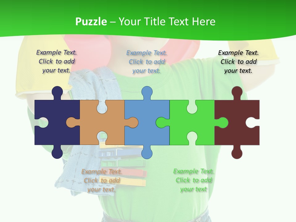 A Little Boy Is Holding A Toy In His Hands PowerPoint Template