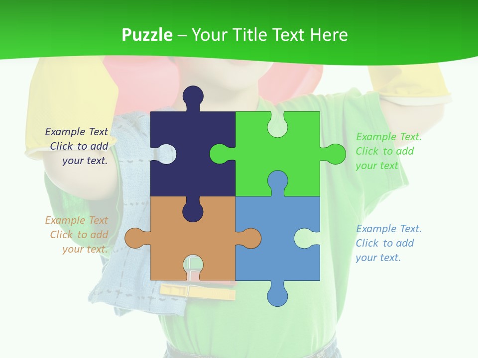 A Little Boy Is Holding A Toy In His Hands PowerPoint Template