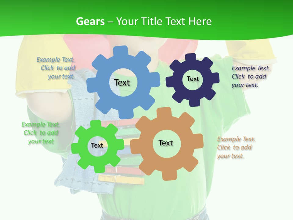 A Little Boy Is Holding A Toy In His Hands PowerPoint Template