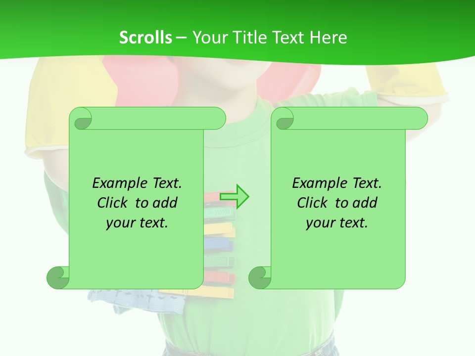A Little Boy Is Holding A Toy In His Hands PowerPoint Template