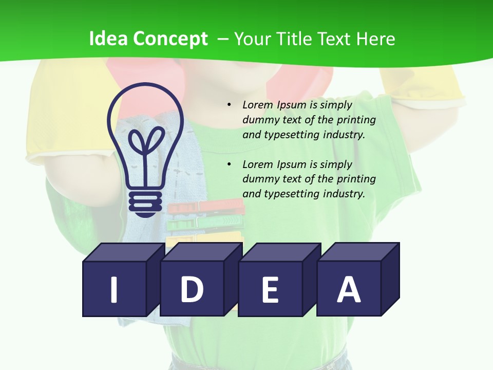 A Little Boy Is Holding A Toy In His Hands PowerPoint Template