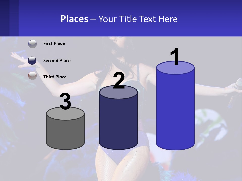 A Woman Dressed In A Blue And Green Costume PowerPoint Template