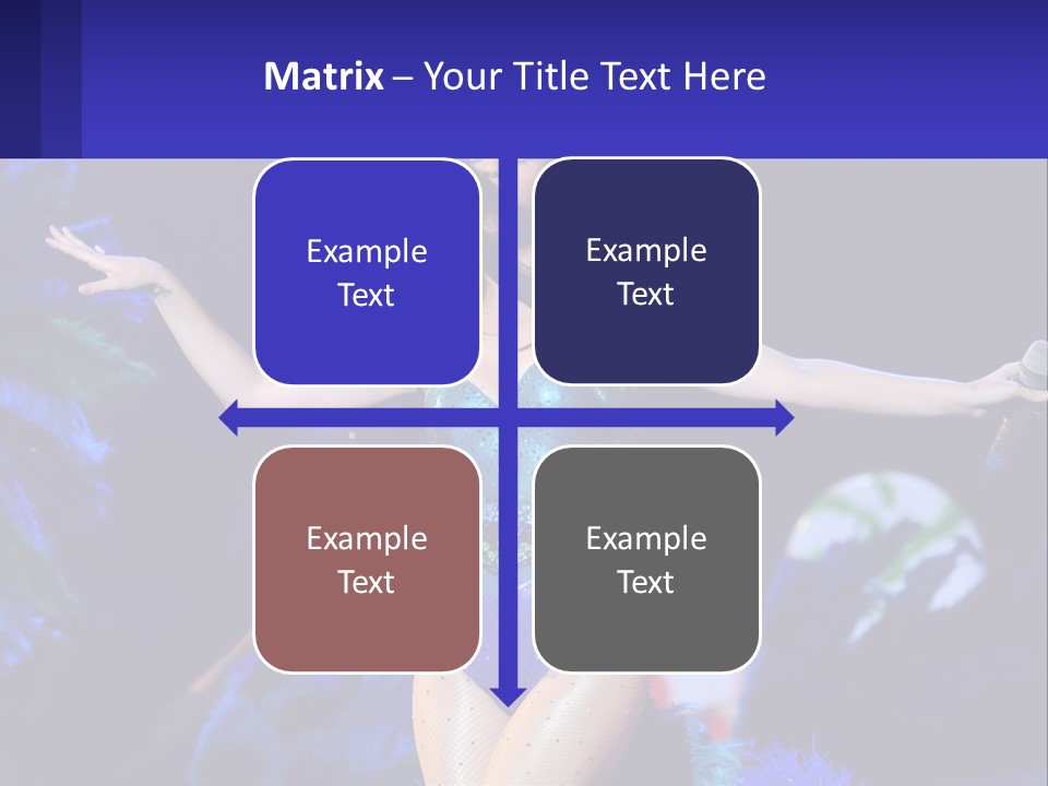 A Woman Dressed In A Blue And Green Costume PowerPoint Template