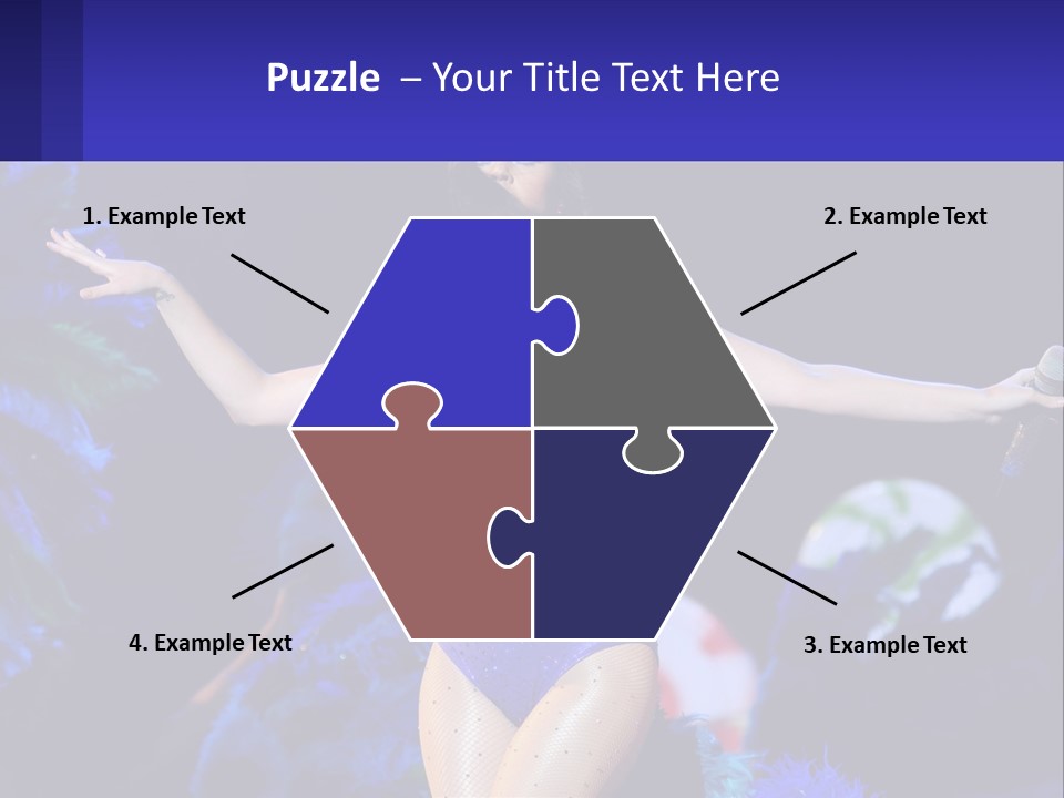 A Woman Dressed In A Blue And Green Costume PowerPoint Template