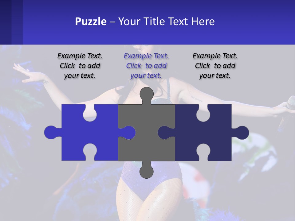 A Woman Dressed In A Blue And Green Costume PowerPoint Template