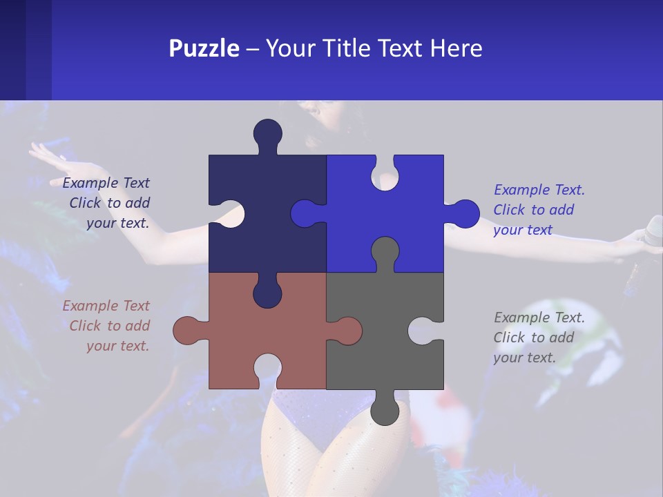 A Woman Dressed In A Blue And Green Costume PowerPoint Template