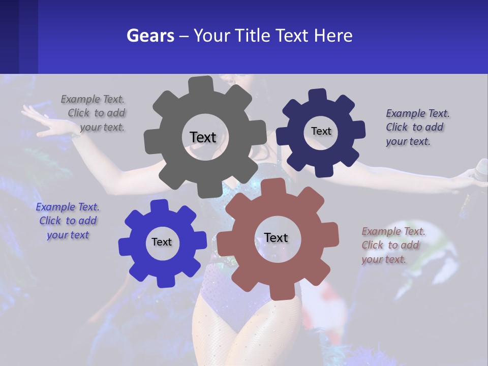 A Woman Dressed In A Blue And Green Costume PowerPoint Template