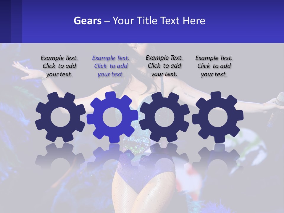 A Woman Dressed In A Blue And Green Costume PowerPoint Template