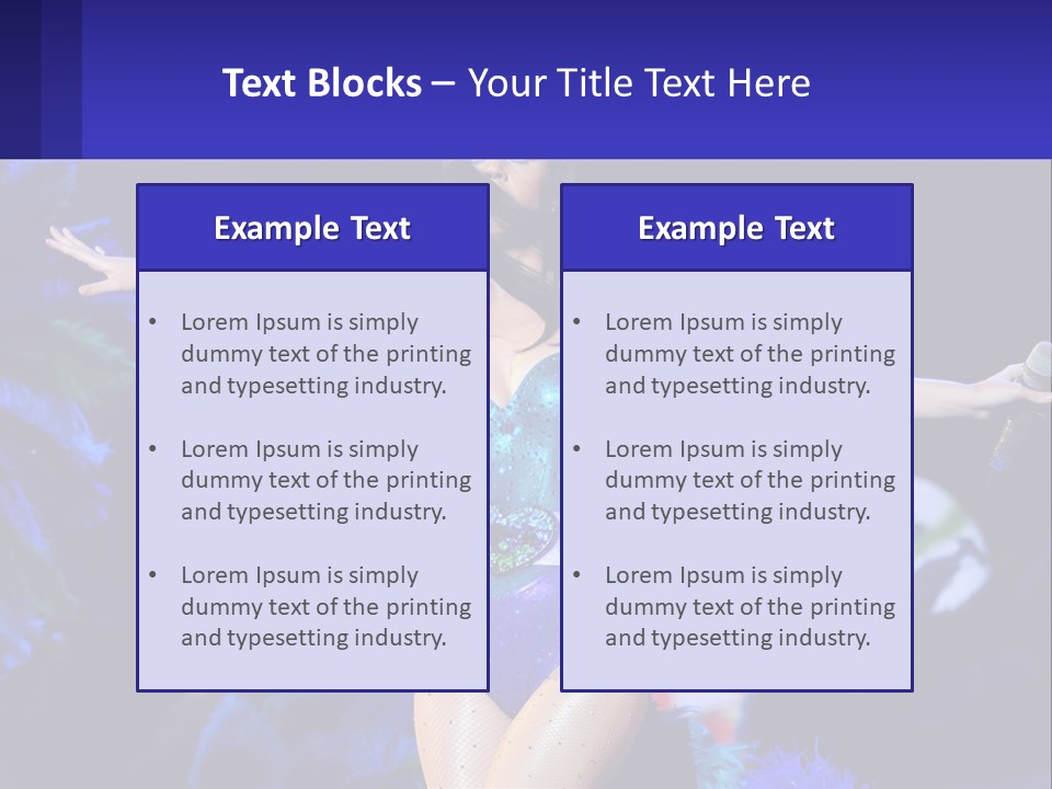 A Woman Dressed In A Blue And Green Costume PowerPoint Template