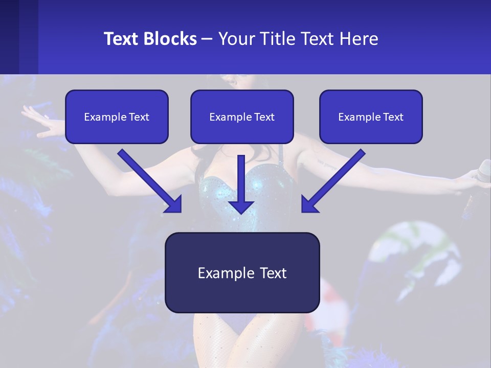 A Woman Dressed In A Blue And Green Costume PowerPoint Template