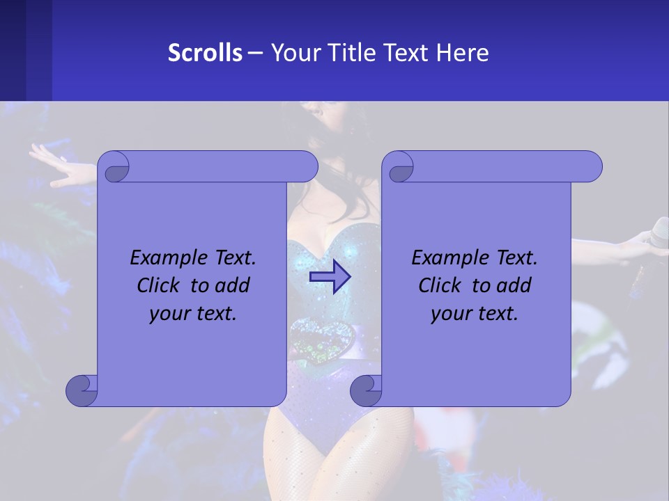 A Woman Dressed In A Blue And Green Costume PowerPoint Template