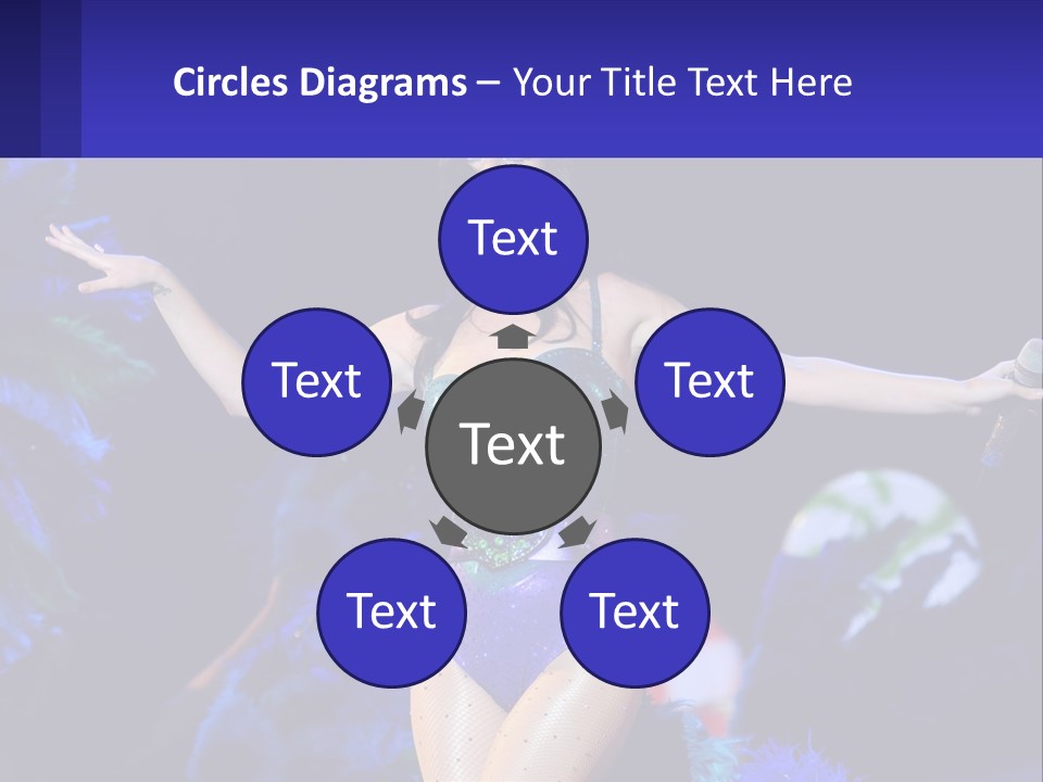 A Woman Dressed In A Blue And Green Costume PowerPoint Template