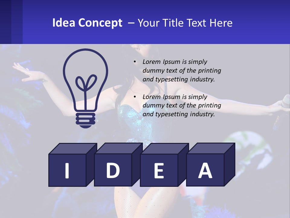 A Woman Dressed In A Blue And Green Costume PowerPoint Template