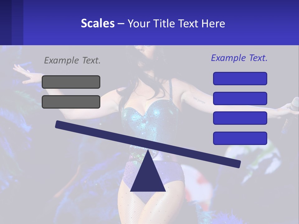 A Woman Dressed In A Blue And Green Costume PowerPoint Template