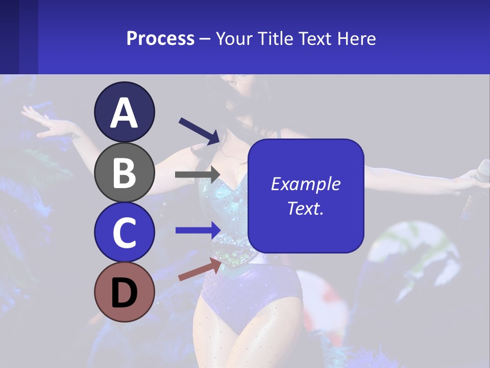 A Woman Dressed In A Blue And Green Costume PowerPoint Template