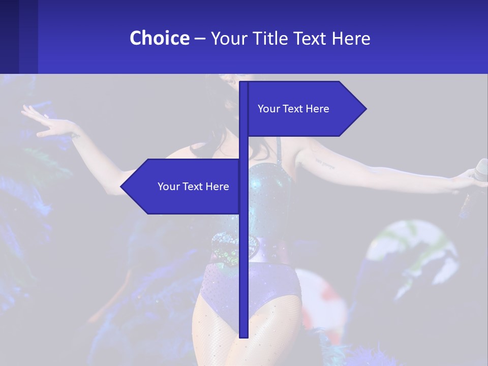 A Woman Dressed In A Blue And Green Costume PowerPoint Template