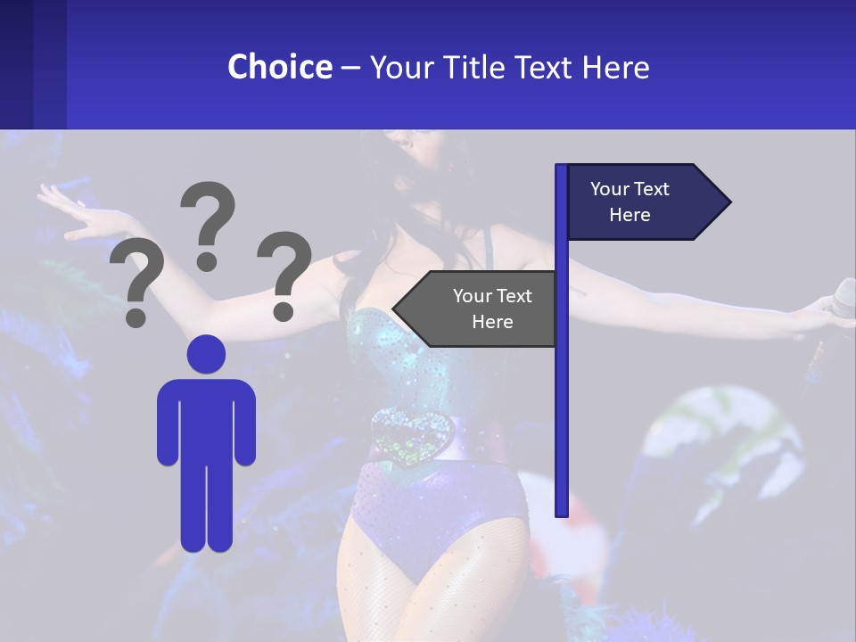 A Woman Dressed In A Blue And Green Costume PowerPoint Template