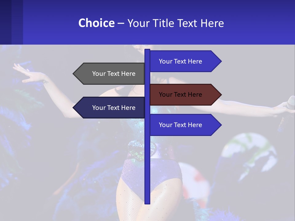 A Woman Dressed In A Blue And Green Costume PowerPoint Template