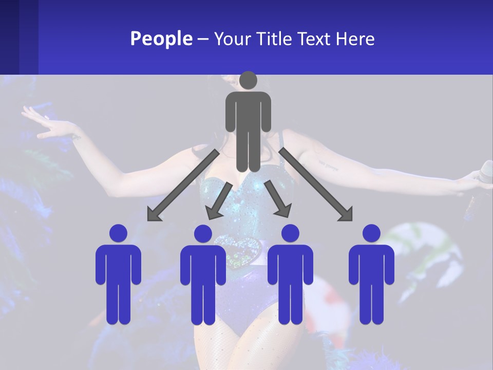 A Woman Dressed In A Blue And Green Costume PowerPoint Template