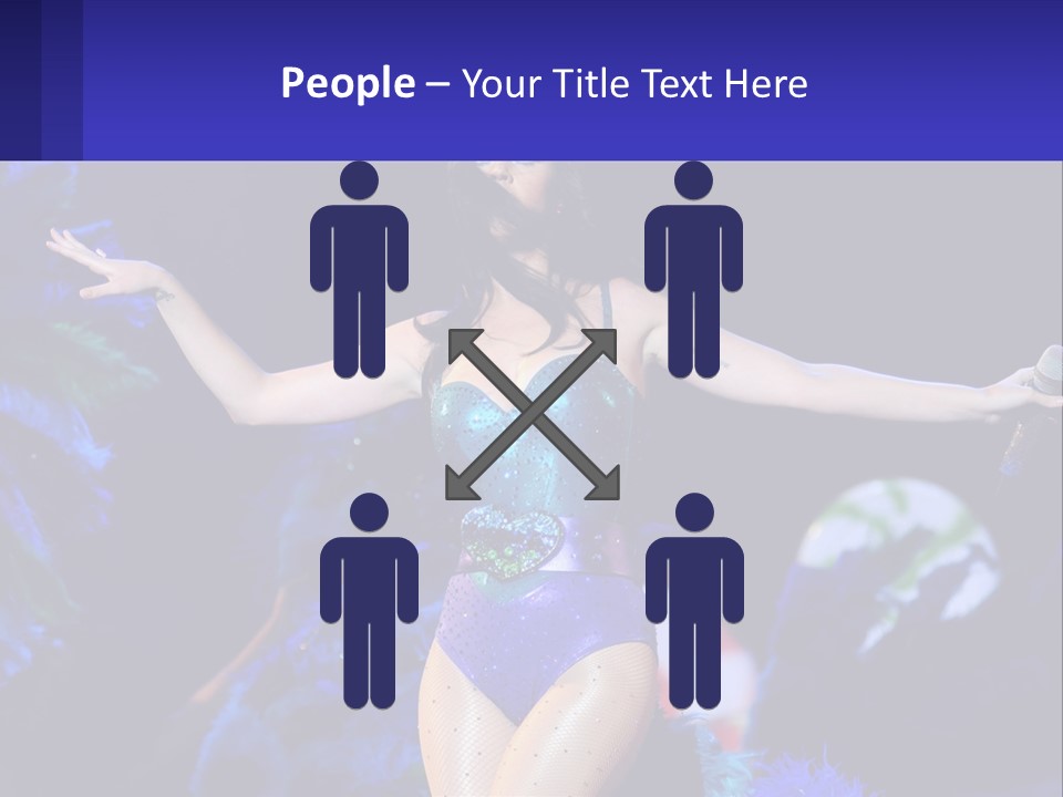 A Woman Dressed In A Blue And Green Costume PowerPoint Template