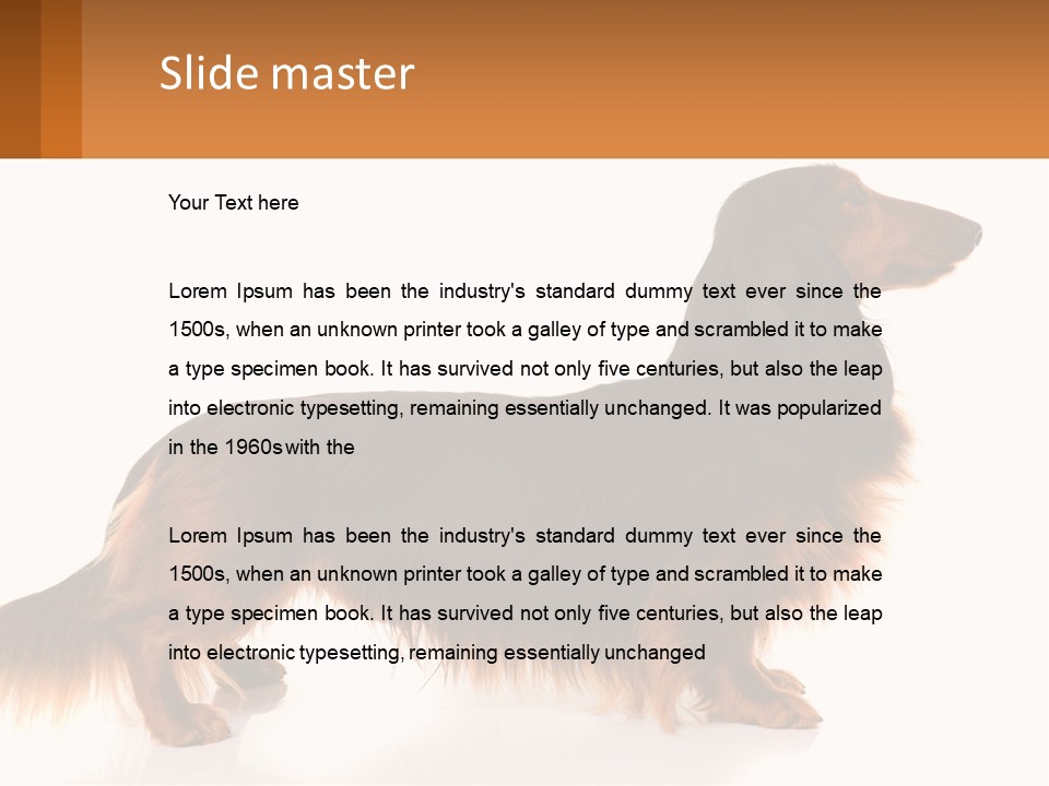 A Brown And Black Dog Standing Next To A Sign PowerPoint Template