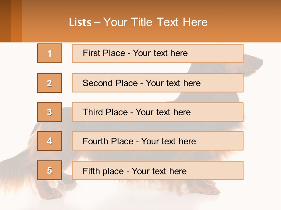 A Brown And Black Dog Standing Next To A Sign PowerPoint Template
