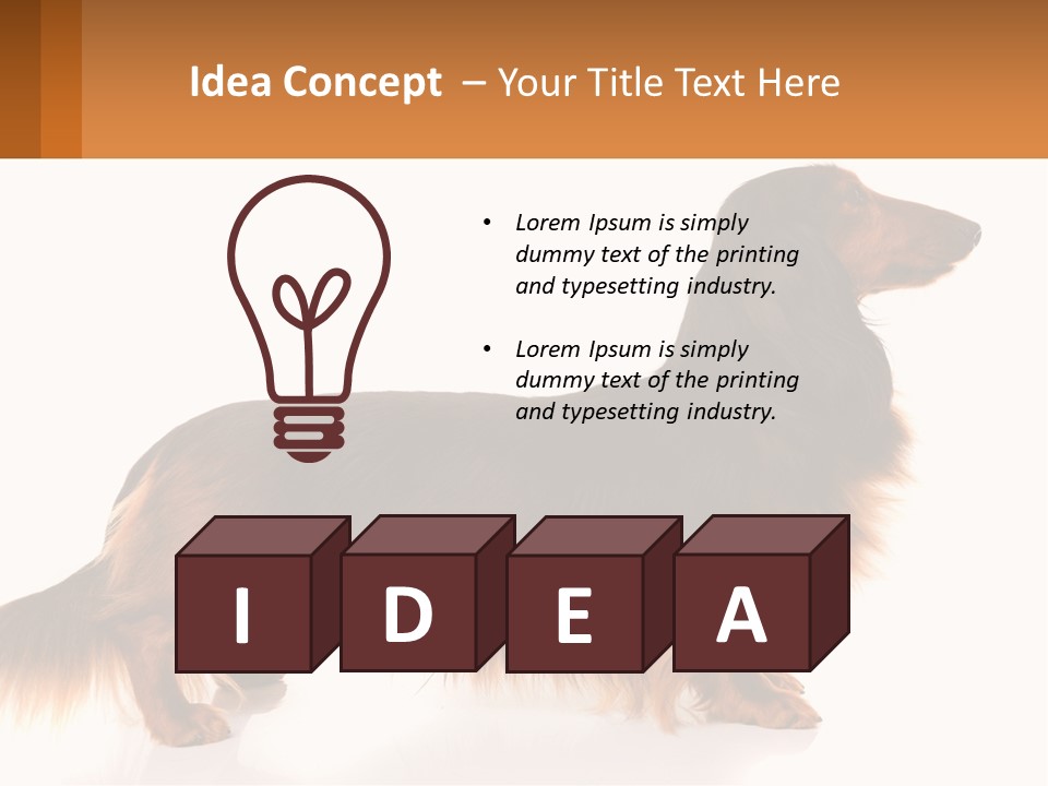 A Brown And Black Dog Standing Next To A Sign PowerPoint Template
