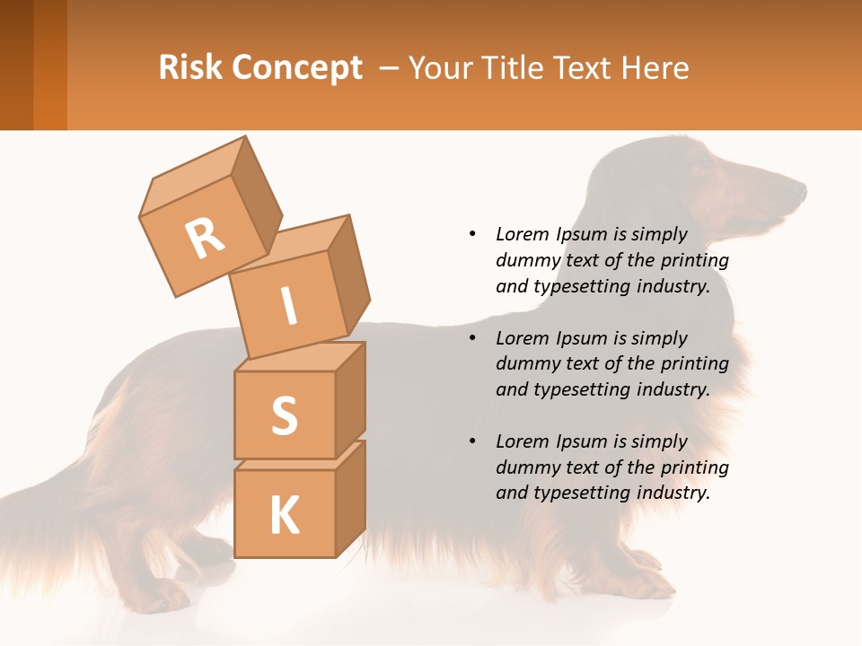 A Brown And Black Dog Standing Next To A Sign PowerPoint Template