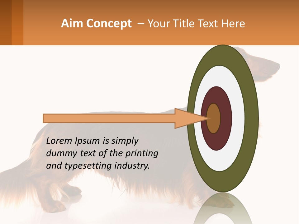 A Brown And Black Dog Standing Next To A Sign PowerPoint Template