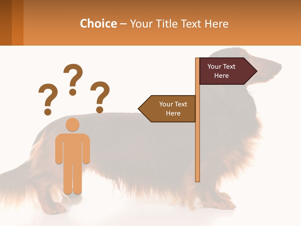 A Brown And Black Dog Standing Next To A Sign PowerPoint Template