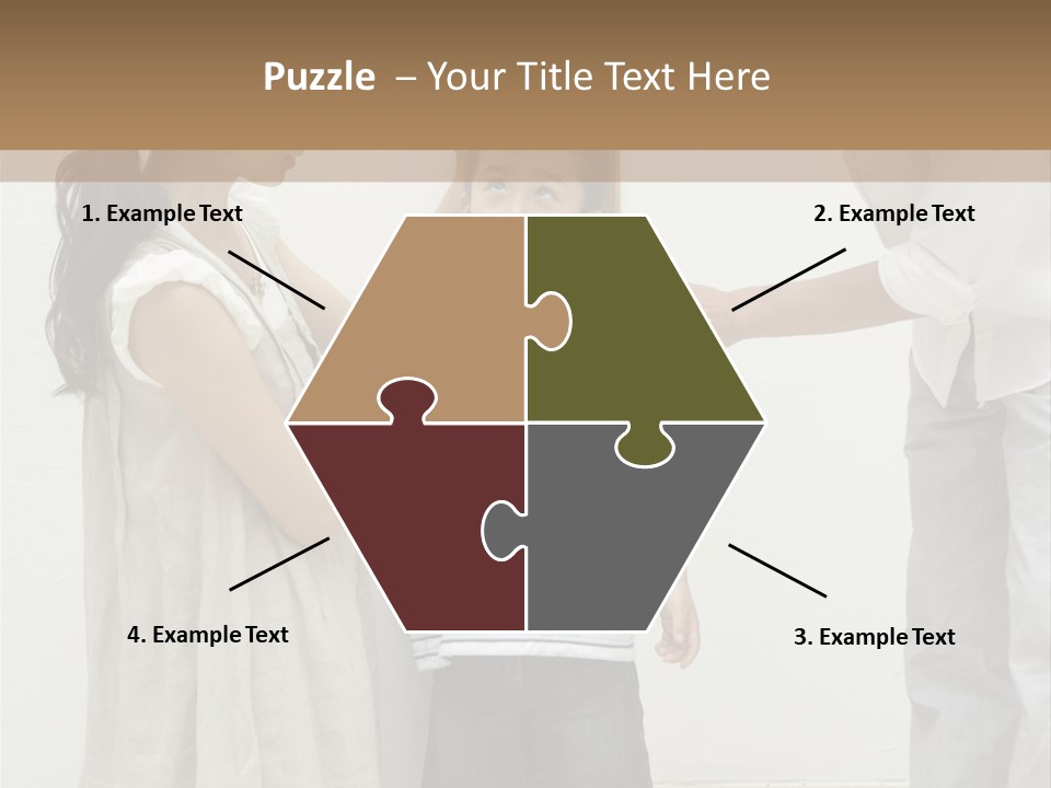 A Young Boy Is Getting His Hair Cut By A Woman PowerPoint Template