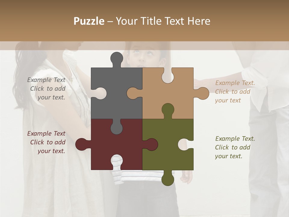 A Young Boy Is Getting His Hair Cut By A Woman PowerPoint Template