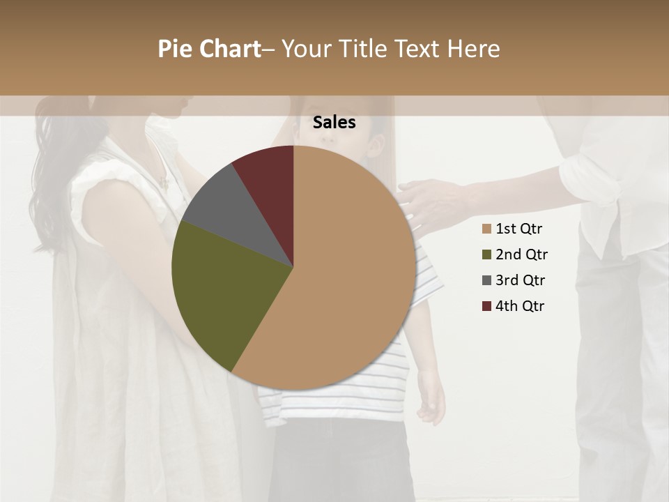 A Young Boy Is Getting His Hair Cut By A Woman PowerPoint Template