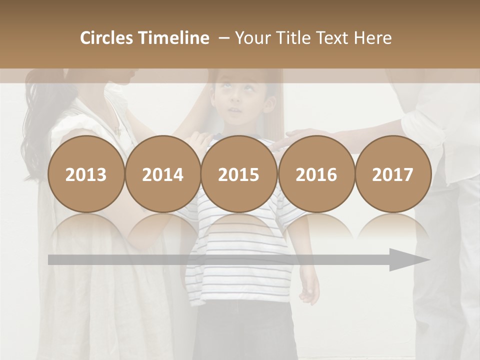 A Young Boy Is Getting His Hair Cut By A Woman PowerPoint Template