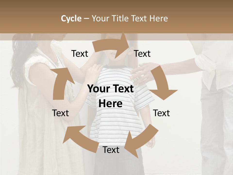 A Young Boy Is Getting His Hair Cut By A Woman PowerPoint Template