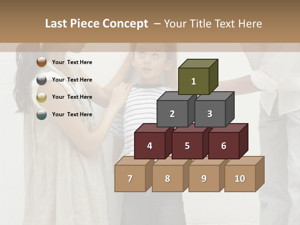 A Young Boy Is Getting His Hair Cut By A Woman PowerPoint Template