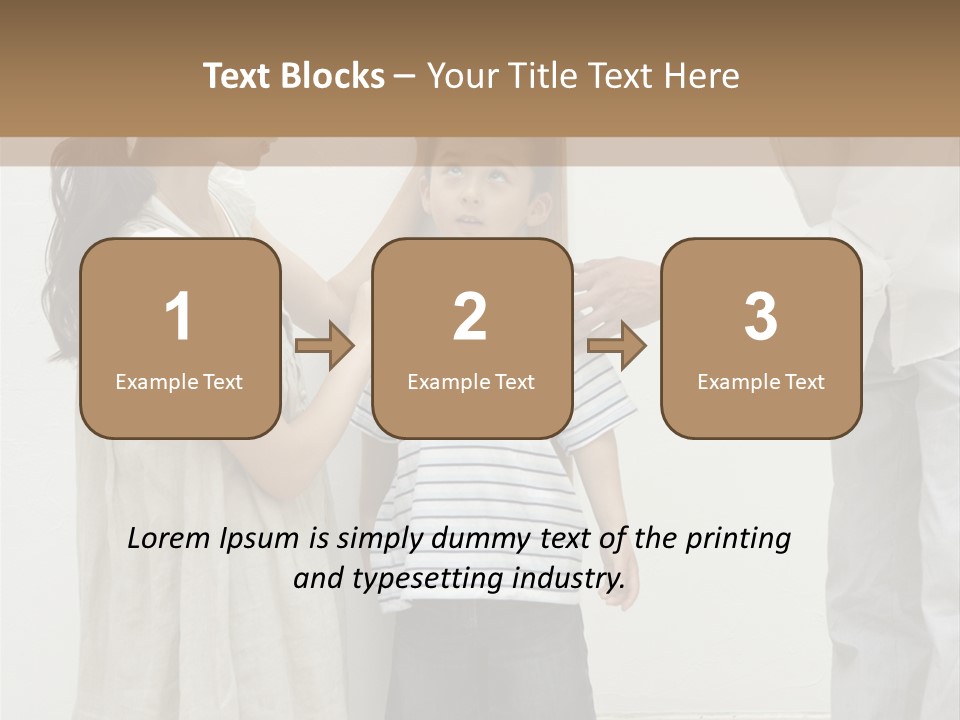 A Young Boy Is Getting His Hair Cut By A Woman PowerPoint Template